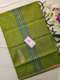 Onion Pink with Green Pallu Handwoven Chinnalampattu Saree