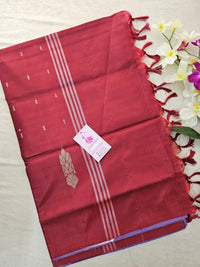 Lavender with Maroon Pallu Handwoven Chinnalampattu Saree