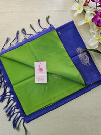 Green with Violet Pallu Handwoven Chinnalampattu Saree