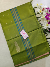 Onion Pink with Green Pallu Handwoven Chinnalampattu Saree