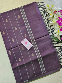 Green with Dark Purple  Pallu Handwoven Chinnalampattu Saree