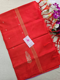 Dual Shade Lavender with Red Pallu Handwoven Chinnalampattu Saree