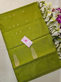 Cream with Green Pallu Handwoven Chinnalampattu Saree