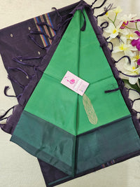 Dark Green with Dark Purple Pallu Handwoven Chinnalampattu Saree