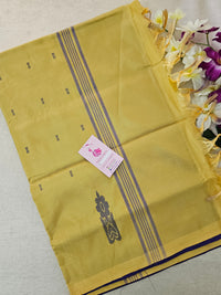 Violet with Yellow Pallu Handwoven Chinnalampattu Saree