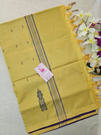 Purple with Yellow Pallu Handwoven Chinnalampattu Saree