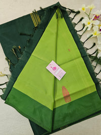 Green with Bottle Green Pallu Handwoven Chinnalampattu Saree