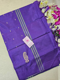 Pastel Green with Violet Pallu Handwoven Chinnalampattu Saree