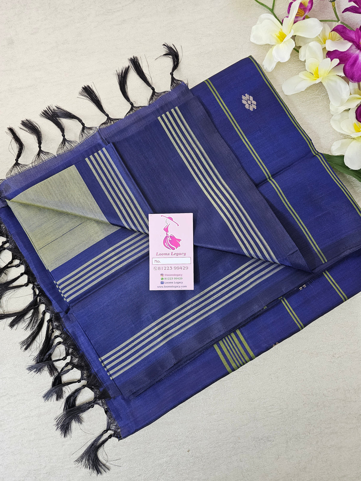 Dual Shade with Blue Pallu Handwoven Chinnalampattu Saree