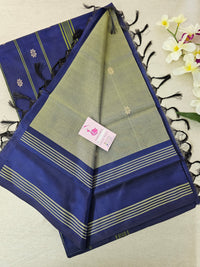 Dual Shade with Blue Pallu Handwoven Chinnalampattu Saree