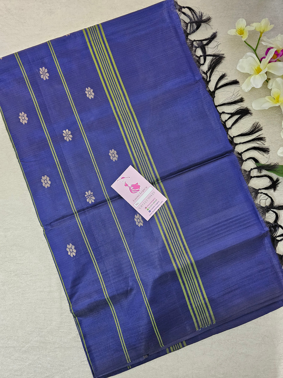 Dual Shade with Blue Pallu Handwoven Chinnalampattu Saree