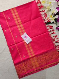 Yellow with Pink Chinnalampattu Border Saree