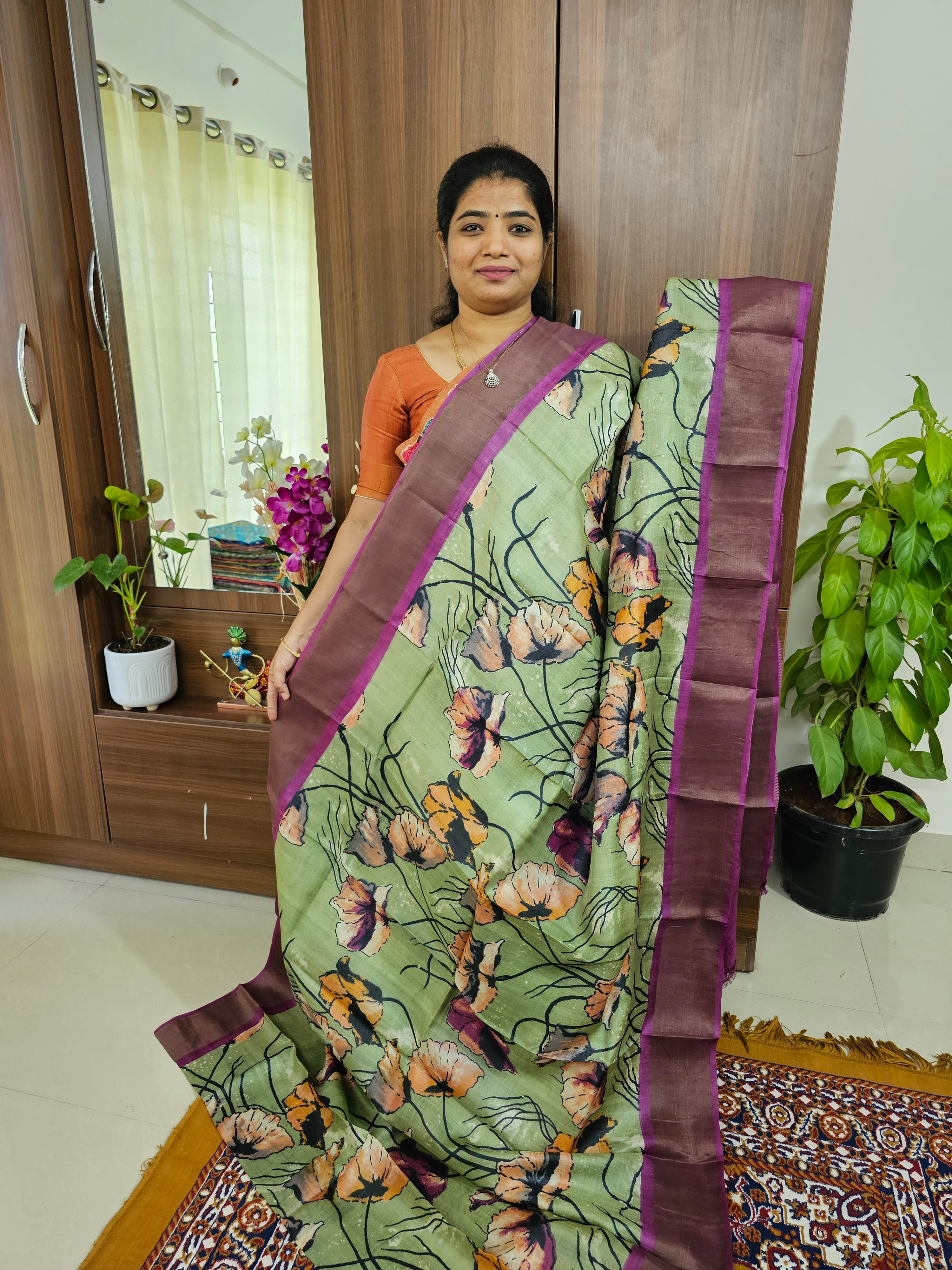 Buy Orange Tussar Silk Traditional Wear Weaving Saree Online From Wholesale  Salwar.