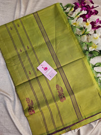 Maroon cum Green with Green Pallu Handwoven Chinnalampattu Saree