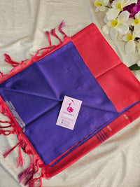 Violet with Reddish Pink Pallu Handwoven Chinnalampattu Saree