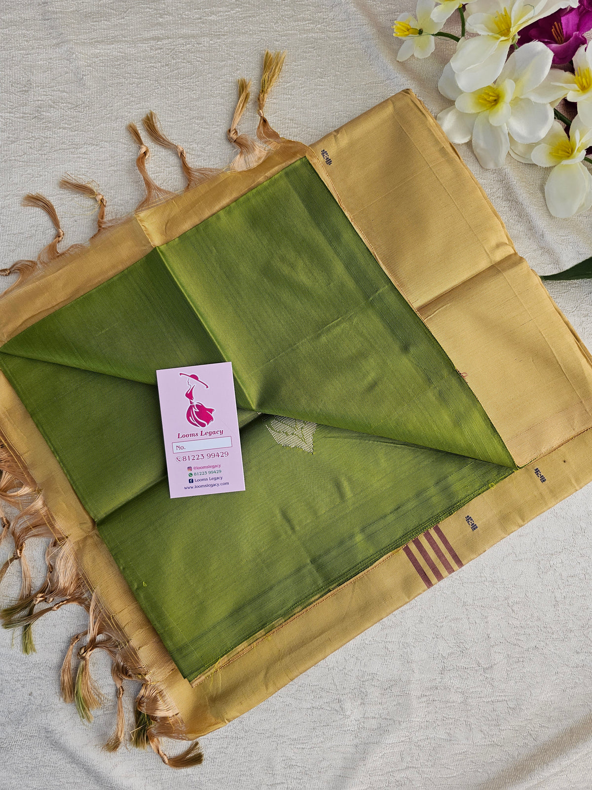 Green with  Sandal Pallu Handwoven Chinnalampattu Saree