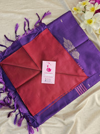 Maroon with Violet Pallu Handwoven Chinnalampattu Saree