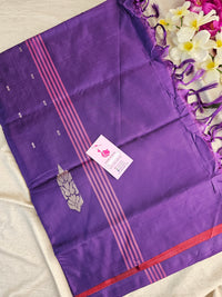 Maroon with Violet Pallu Handwoven Chinnalampattu Saree