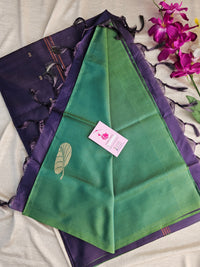 Green with Blue Pallu Handwoven Chinnalampattu Saree