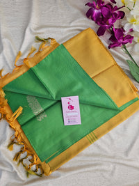 Green with Yellow  Pallu Handwoven Chinnalampattu Saree