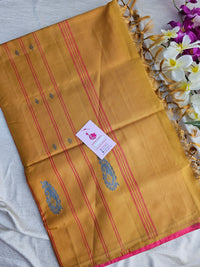 Pink with Yellow Pallu Handwoven Chinnalampattu Saree