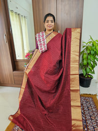 Semi Raw Silk - Maroon