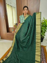 Semi Raw Silk - Bottle Green