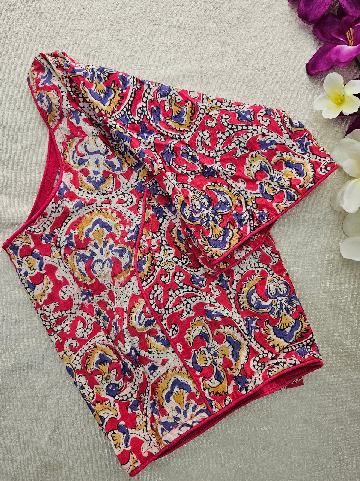 Pure Cotton Printed Blouse - Pink