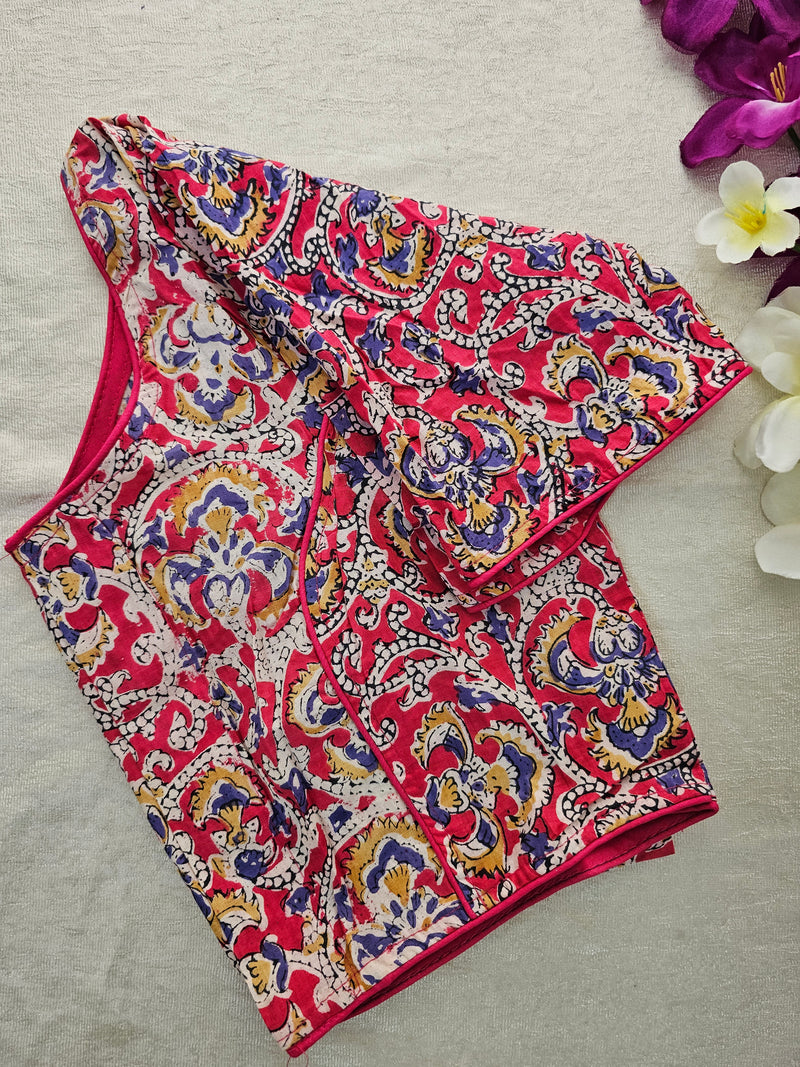 Pure Cotton Printed Blouse - Pink