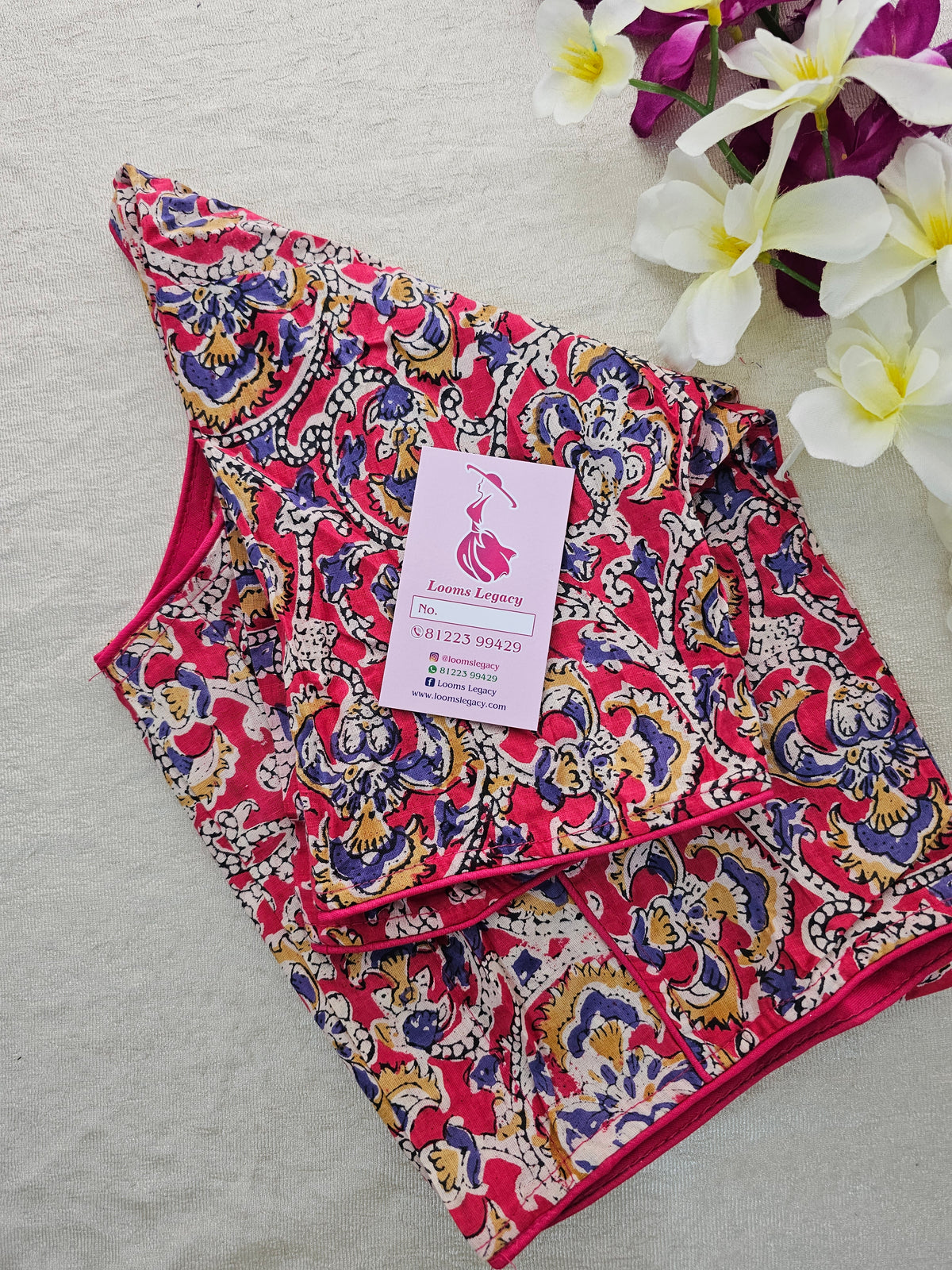 Pure Cotton Printed Blouse - Pink