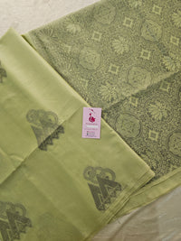 Lime Green Thread Woven Butter Semi Soft Silk Sarees