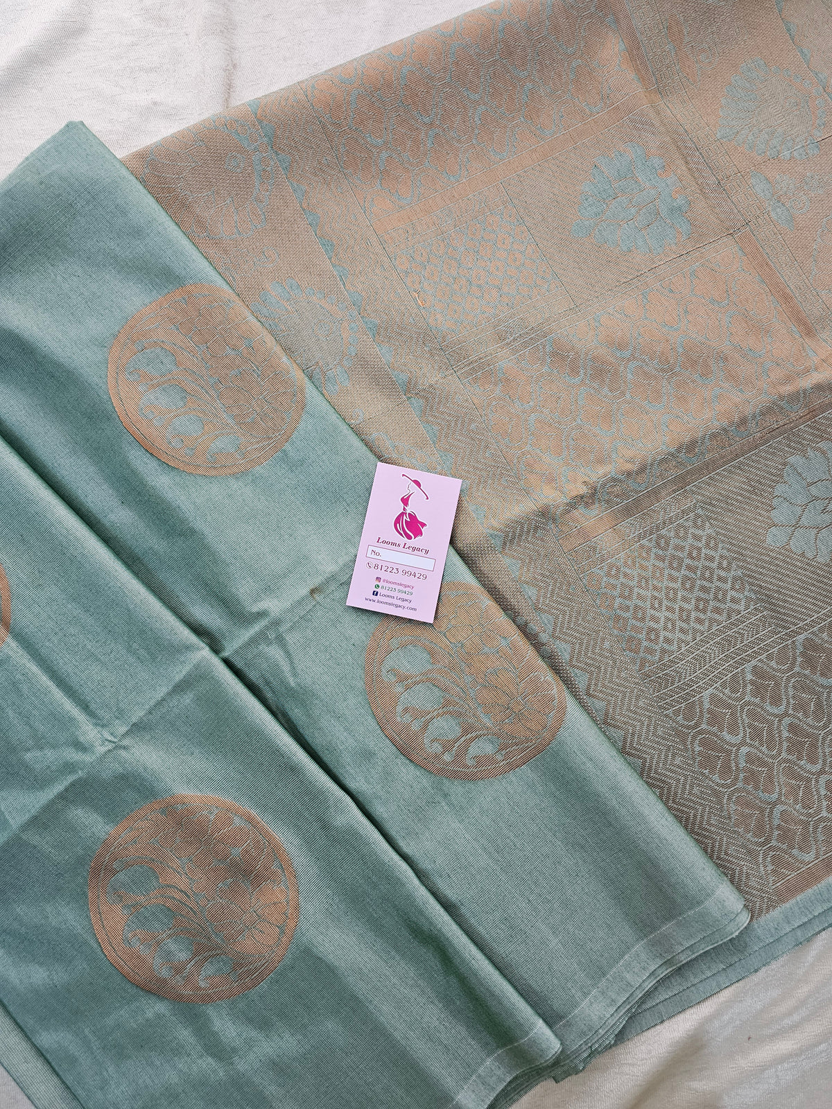 Green Shade Thread Woven Butter Semi Soft Silk Sarees