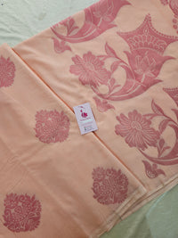 Peach Thread Woven Butter Semi Soft Silk Sarees