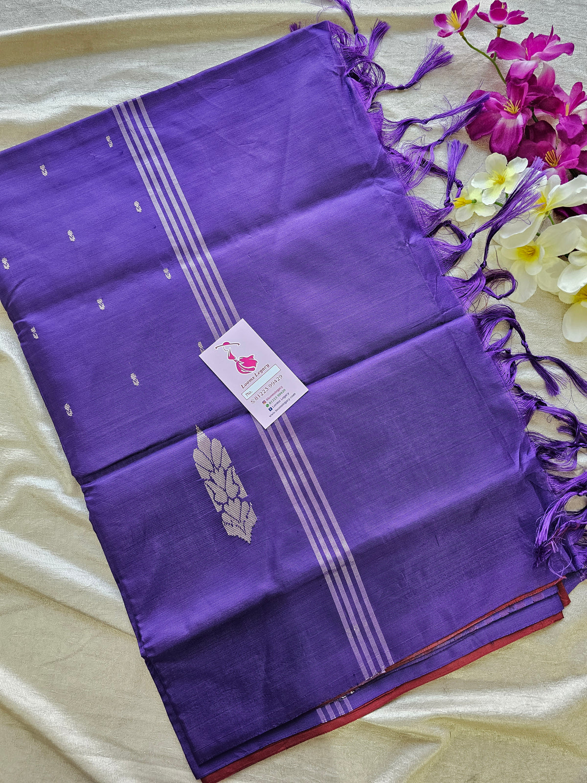 Maroon with Violet Pallu Handwoven Chinnalampattu Saree