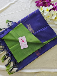 Green with Violet Pallu Handwoven Chinnalampattu Saree