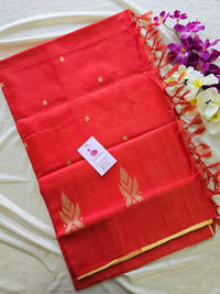 Sandal with Red Pallu Handwoven Chinnalampattu Saree