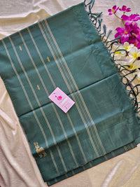 Pink with Bottle Green Pallu Border Handwoven Chinnalampattu Saree