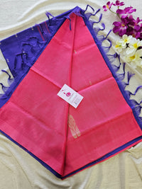 Pink with Violet Pallu Handwoven Chinnalampattu Saree