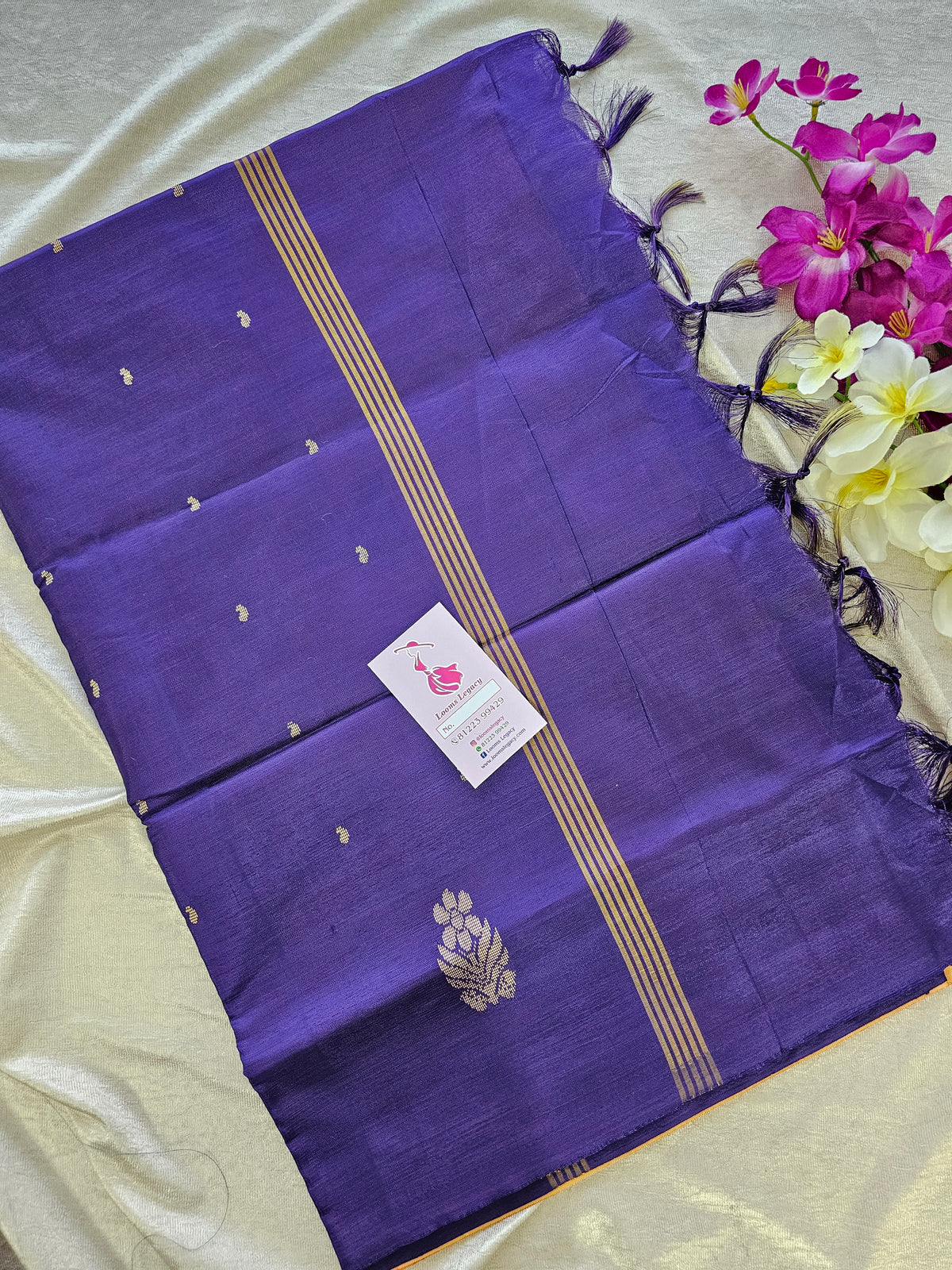 Dual shade Purple cum Pink with Dark Purple Pallu Handwoven Chinnalampattu Saree