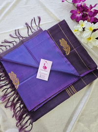 Dual shade Purple cum Pink with Dark Purple Pallu Handwoven Chinnalampattu Saree