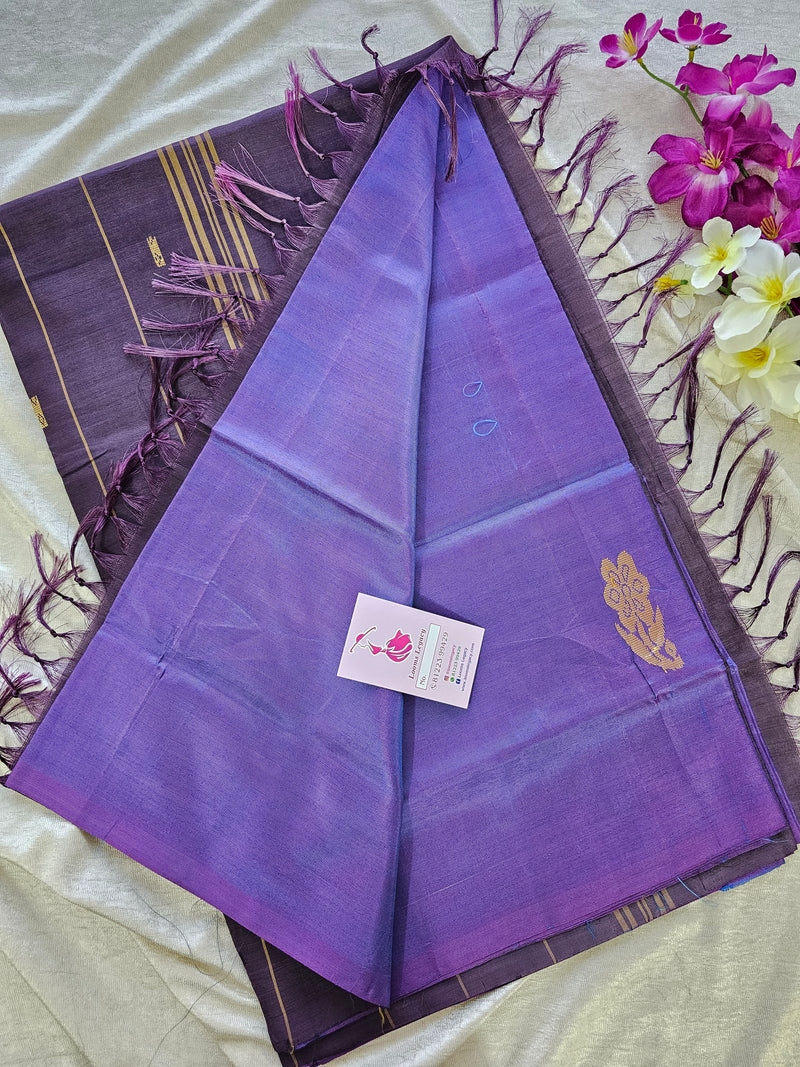 Dual shade Purple cum Pink with Dark Purple Pallu Handwoven Chinnalampattu Saree