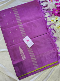 Green with Magenta Pallu Handwoven Chinnalampattu Saree