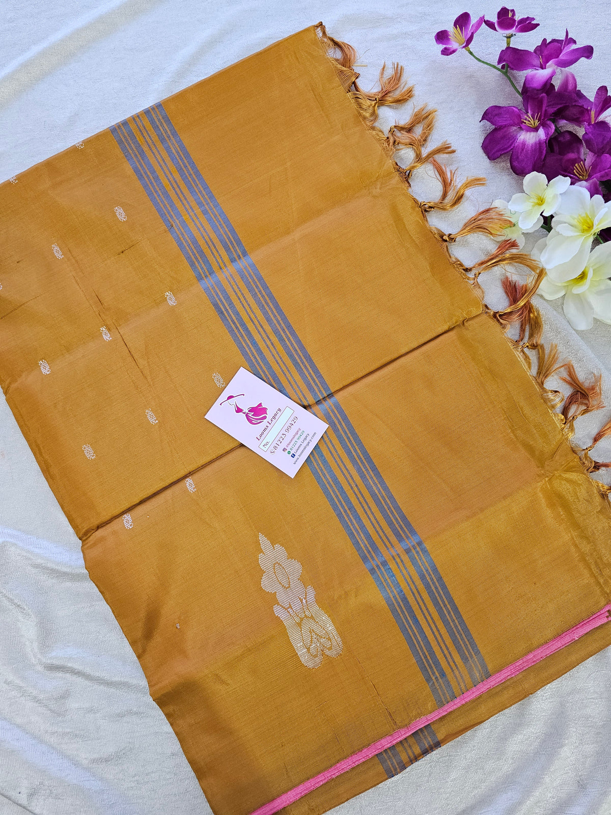 Pink with Brown Pallu Handwoven Chinnalampattu Saree