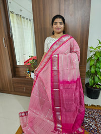 Madhavaram Handloom Silk Saree - Baby Pink with Dark Pink