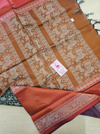 Dark Green with  Dual Shade Purple Vanasingram Pattern Chinnalampattu Border Saree with Grand Zari Weaving Pallu