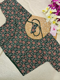 Pure Cotton Printed Blouse - Green