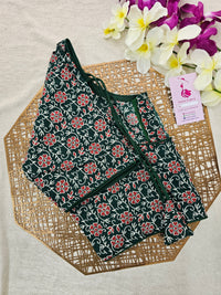 Pure Cotton Printed Blouse - Green