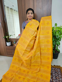 Semi Maandu Tussar Zari Weaving Saree - Yellow