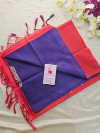 Violet with Red Handwoven Chinnalampattu Saree