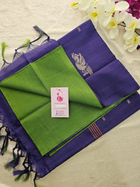 Green with Violet Handwoven Chinnalampattu Saree